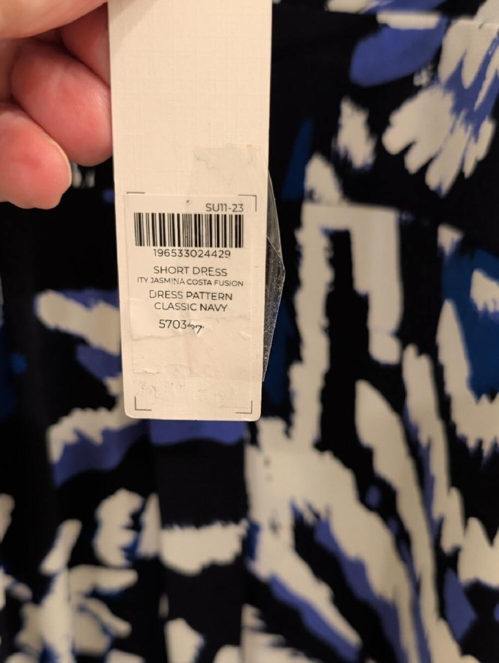Chico's NWT Chico Size 4x Plus Black Blue White Floral-Abstract Sleeveless Dress - Picture 4 of 9